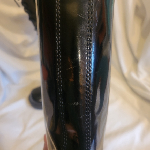 RARE authentic 90s vintage Dr Martens 20 eyelet knee patent leather boots 3/5 - Picture 15 of 16